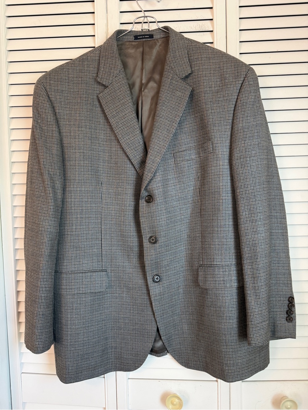 Ralph Ralph Lauren Blazer Jacket Mens 48R Silk Wool Houndstooth Gentleman Office